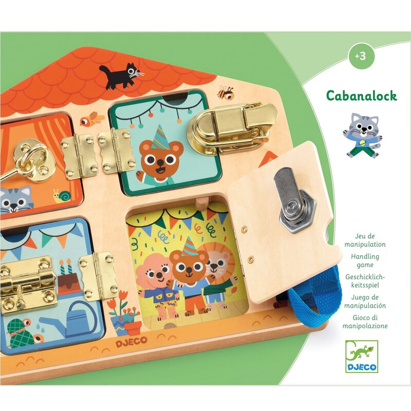 Cabanalock Wooden Puzzle with 4 metallic locks by Djeco