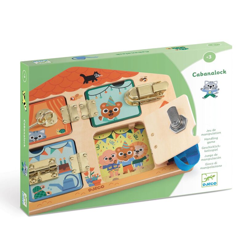 Cabanalock Wooden Puzzle with 4 metallic locks by Djeco