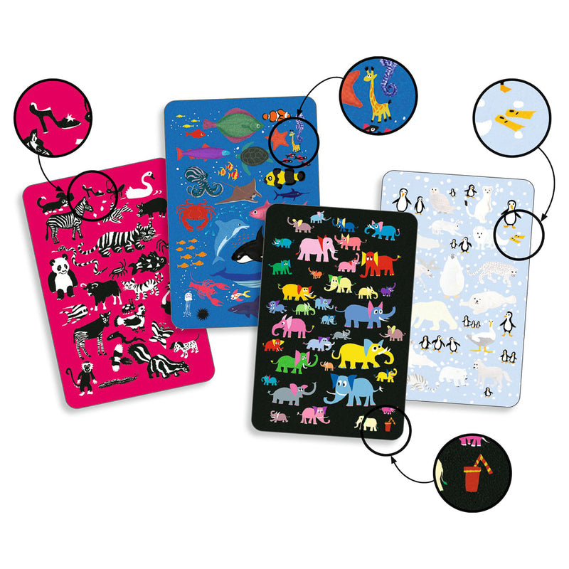 Mystery Animal Observation & Speed Card Game by Djeco