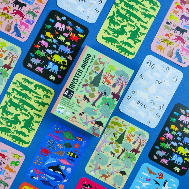Mystery Animal Observation & Speed Card Game by Djeco