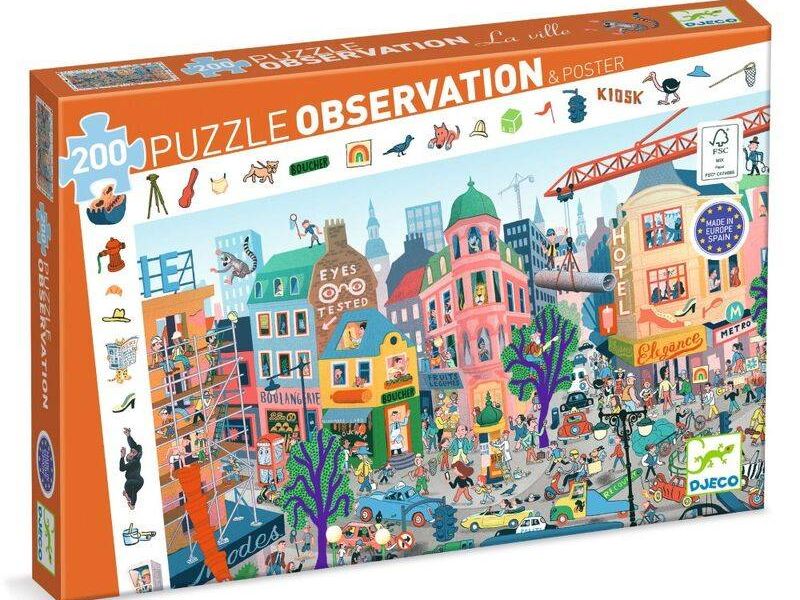 Djeco DJ7515 - The City 200pc Observation Puzzle