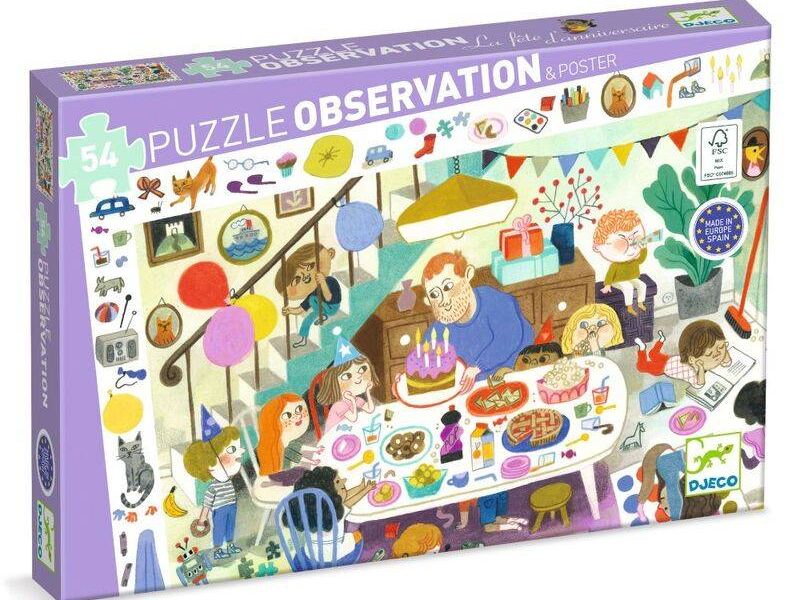 Djeco DJ7566 - Birthday Party 54pc Observation Puzzle