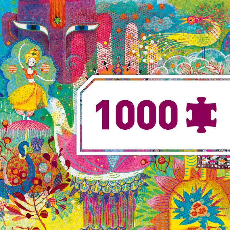 Magic India 1000pc Gallery Puzzle with Poster by Djeco