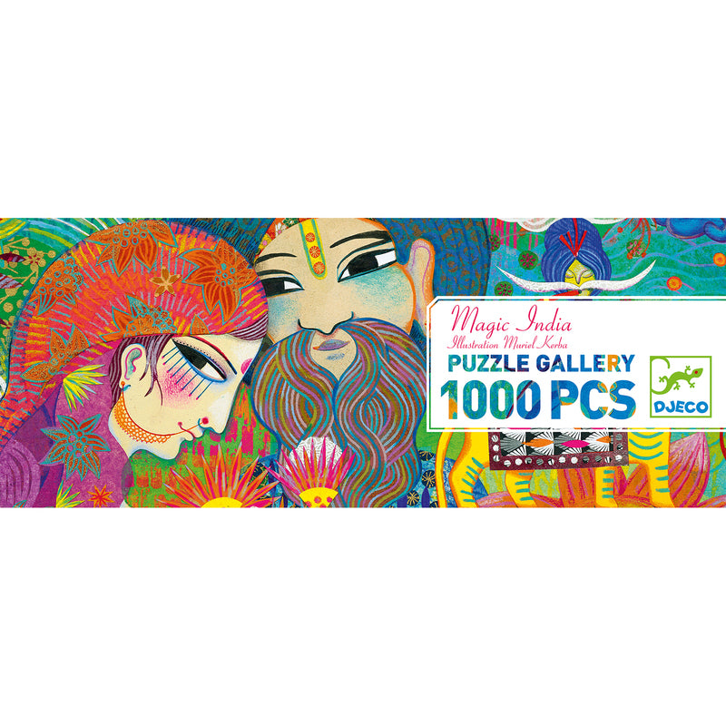 Magic India 1000pc Gallery Puzzle with Poster by Djeco