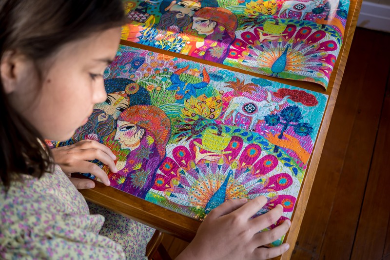 Magic India 1000pc Gallery Puzzle with Poster by Djeco