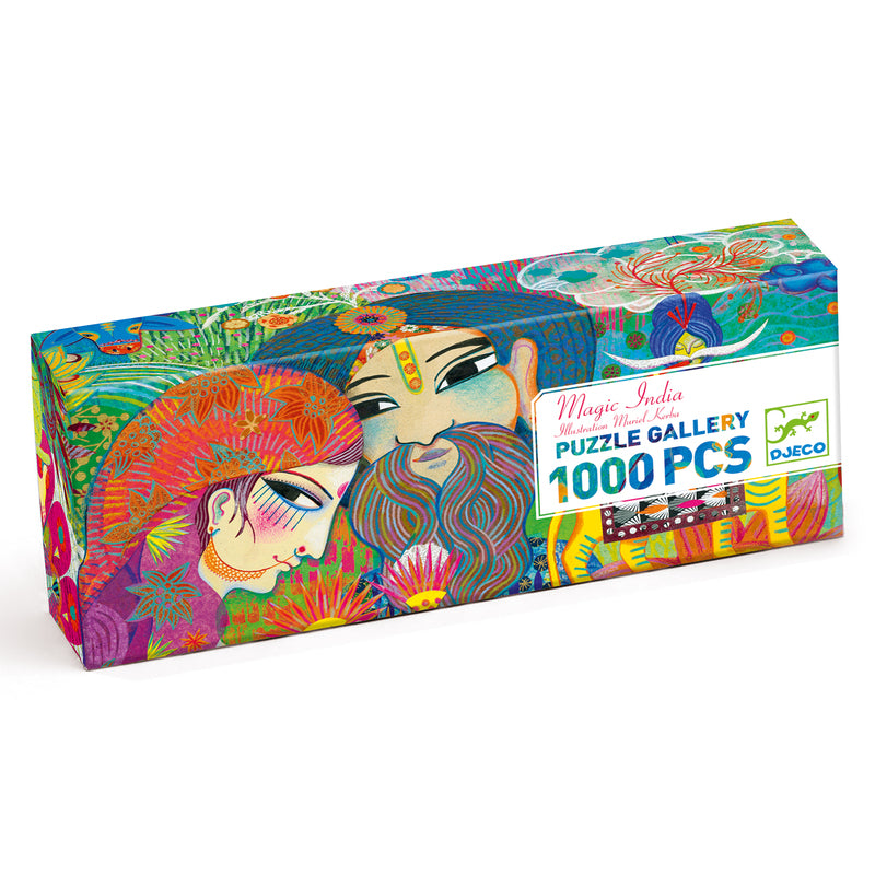 Magic India 1000pc Gallery Puzzle with Poster by Djeco