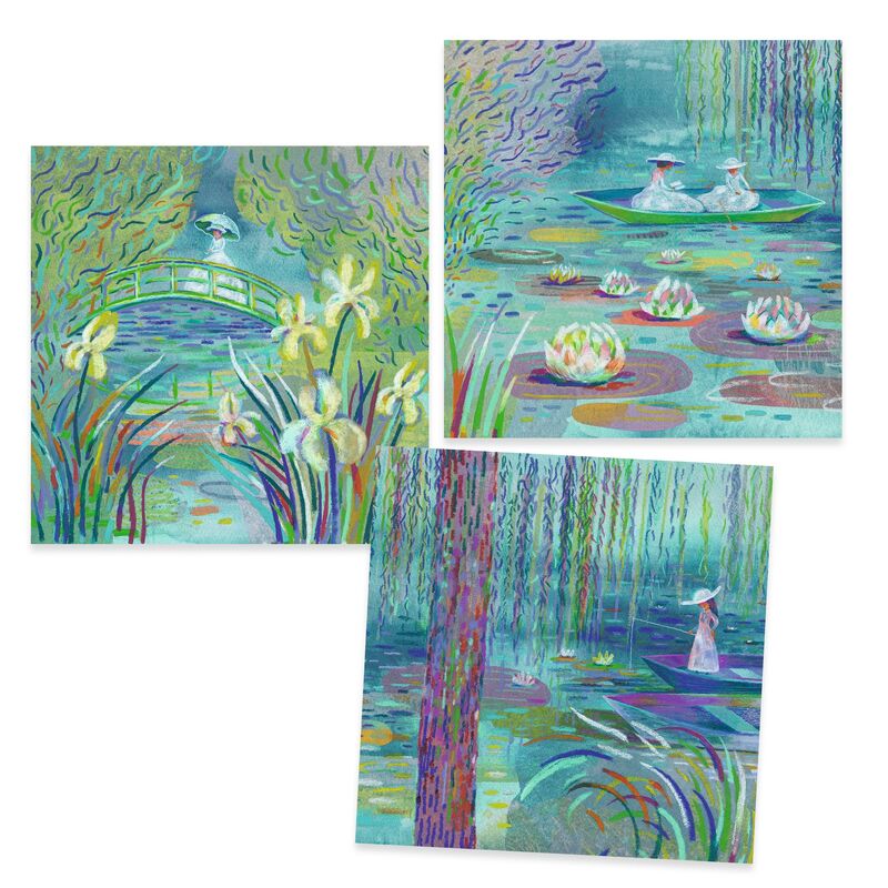 Inspired by Water Lily Pond - Claude Monet - Wax Crayons by Djeco