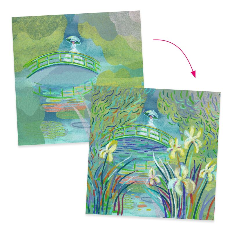 Inspired by Water Lily Pond - Claude Monet - Wax Crayons by Djeco