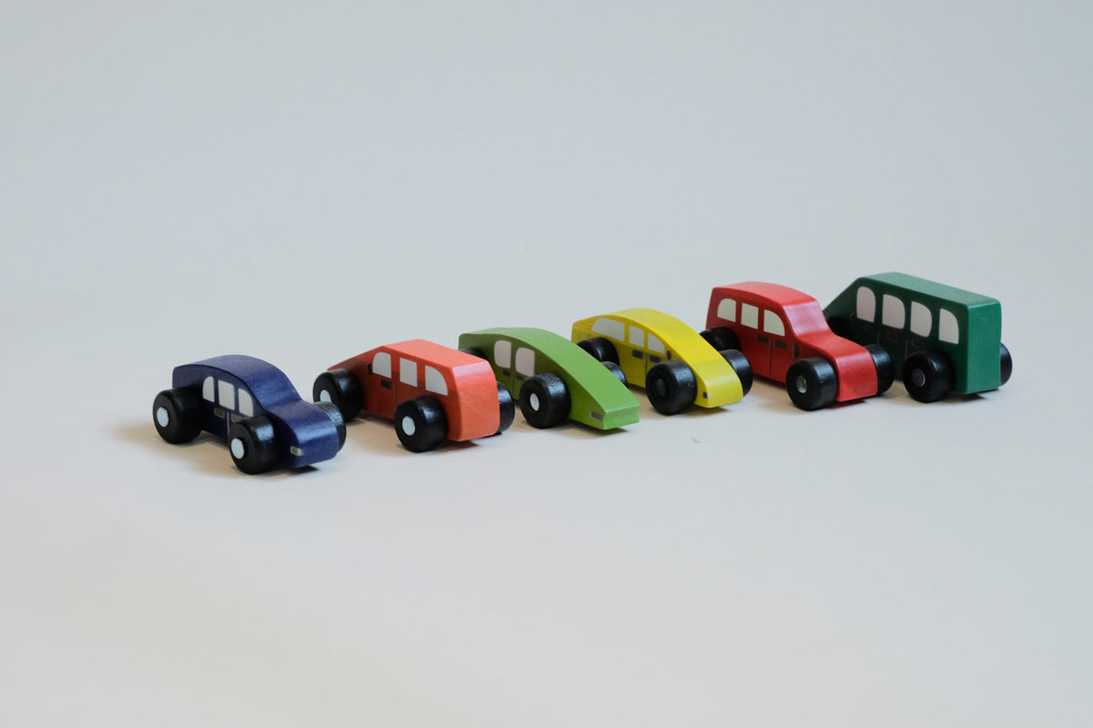 Coloured Wooden Cars by Qtoys
