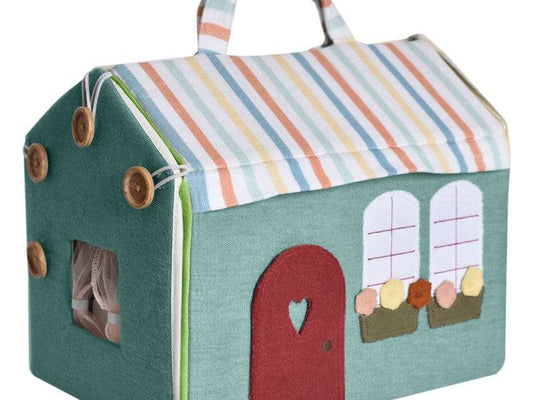 Doll House with Wooden Furniture and Doll