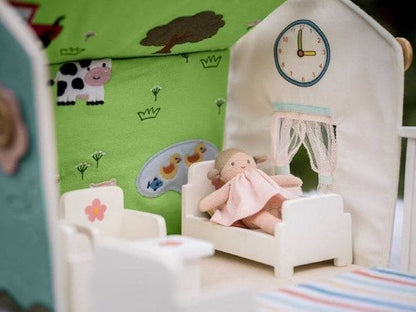 Doll House with Wooden Furniture and Doll