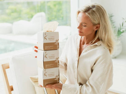 Eco Cheeks Bamboo Tissues - Unbleached & Hypoallergenic - 9 Boxes