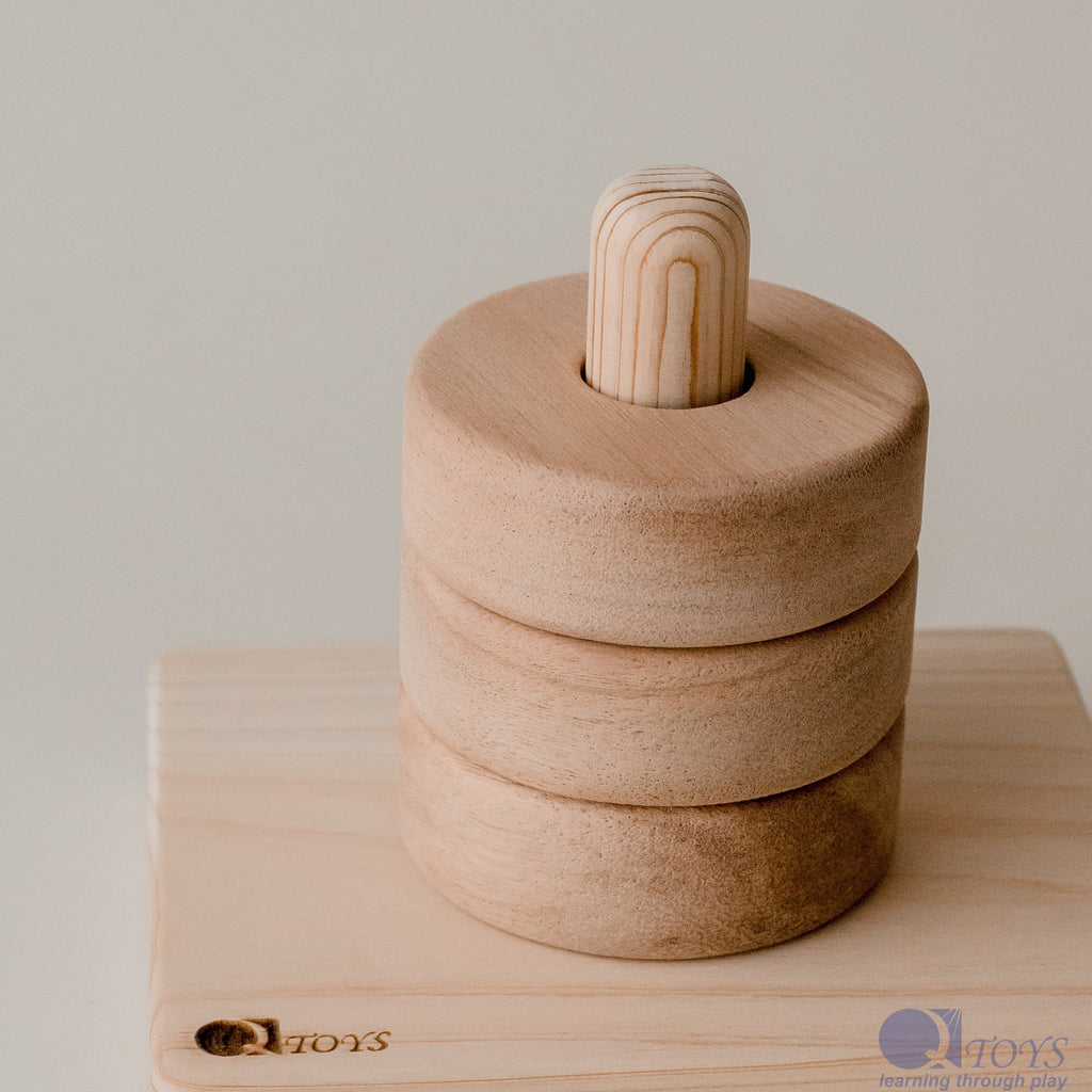 Montessori Vertical Ring Stacker by Qtoys