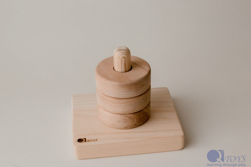 Montessori Vertical Ring Stacker by Qtoys