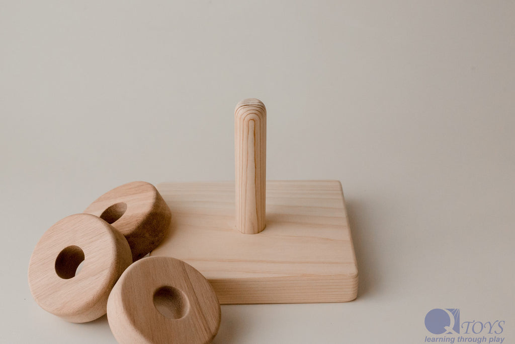 Montessori Vertical Ring Stacker by Qtoys