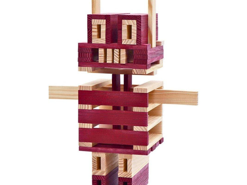 KAPLA Blocks Building Planks - 100 Octocolour Set - Wooden Case