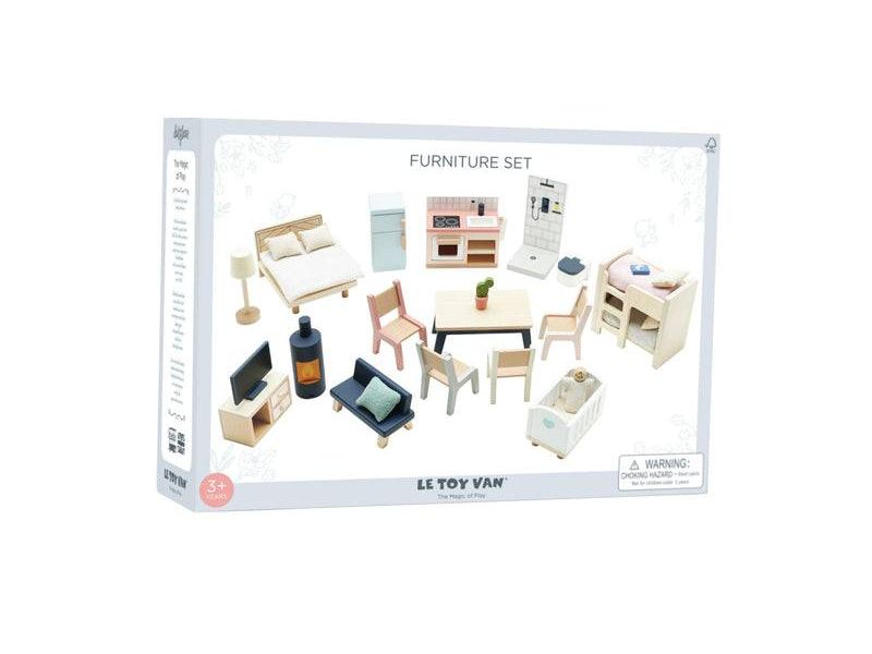 Wooden Dolls House Starter Furniture Set - 35 piece