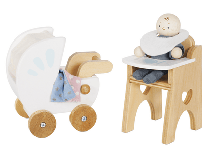 Dolls House Nursery & Baby Set - 5 piece
