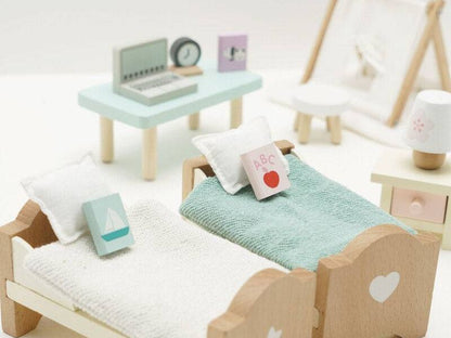 Wooden Dolls House Child's Bedroom - 24 piece