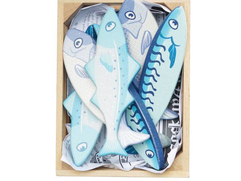 Market Fish Wooden Play Food Crate - 7 Piece