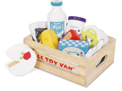 Cheese & Dairy Wooden Market Crate - 8 Piece