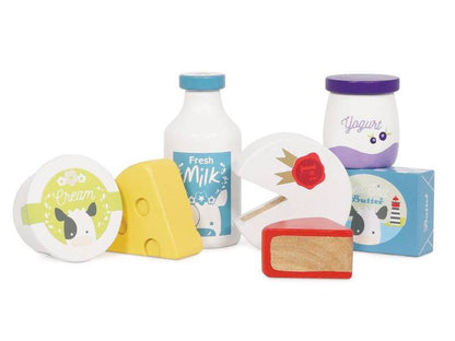 Cheese & Dairy Wooden Market Crate - 8 Piece