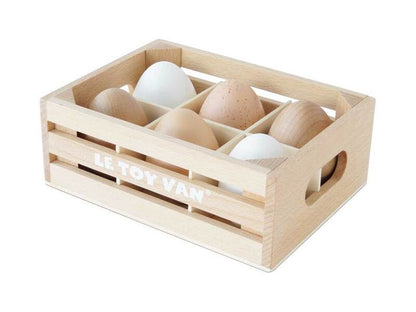 Farm Eggs Wooden Market Crate - 7 Piece