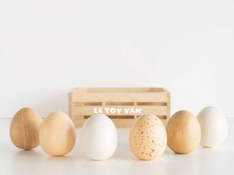 Farm Eggs Wooden Market Crate - 7 Piece