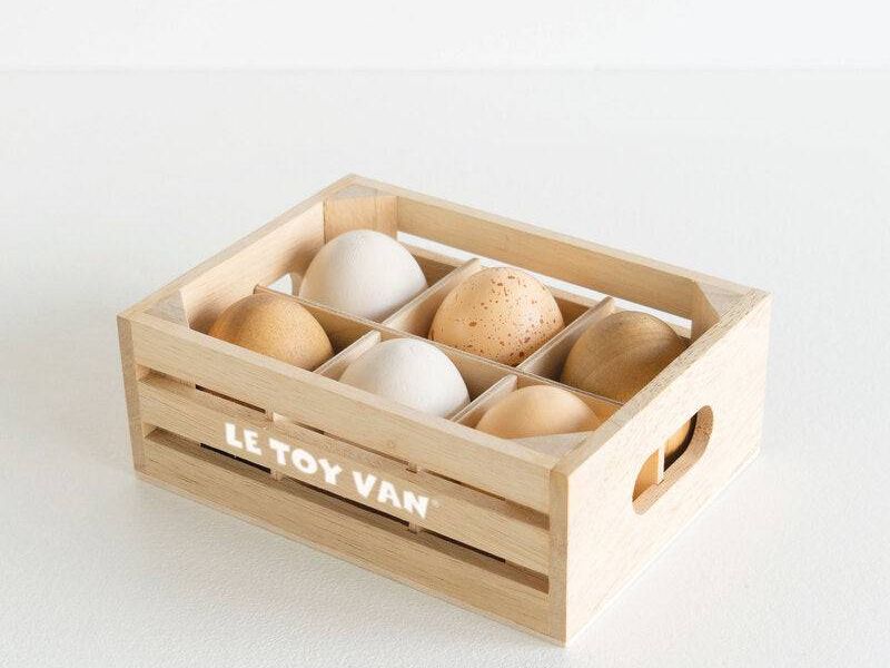 Farm Eggs Wooden Market Crate - 7 Piece