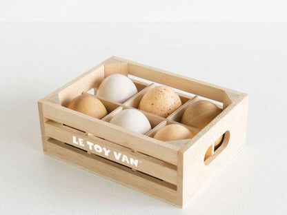 Farm Eggs Wooden Market Crate - 7 Piece