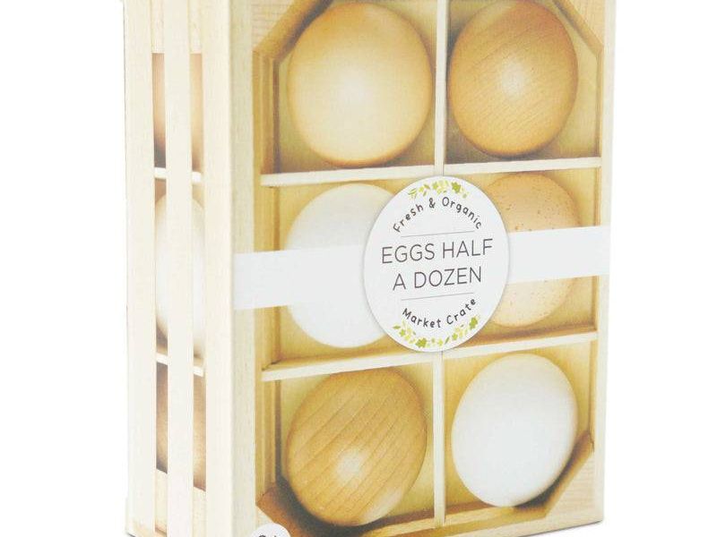 Farm Eggs Wooden Market Crate - 7 Piece