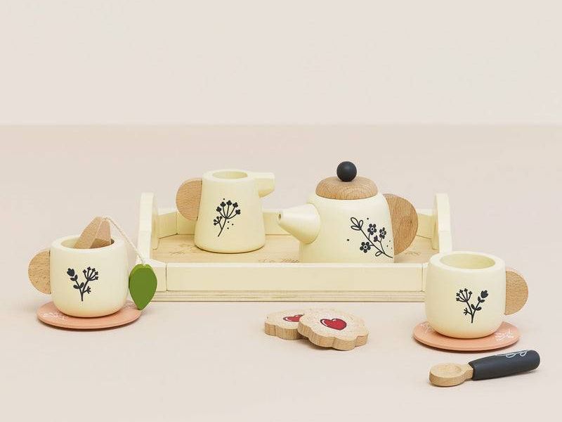 Wooden Tea Set & Tray - 12 Pieces