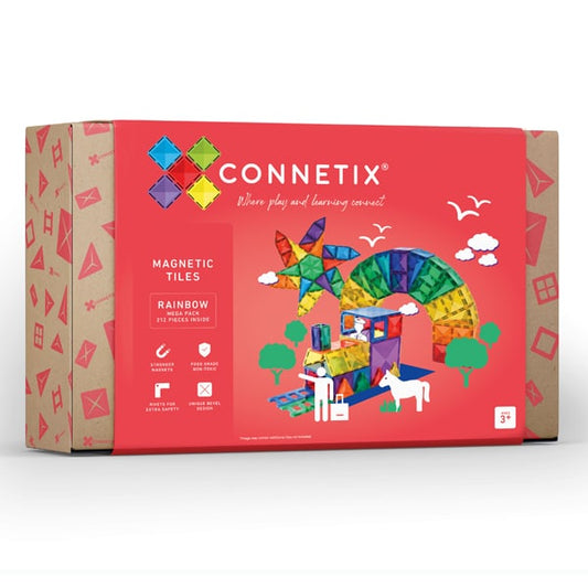 Connetix Rainbow Creativity Mega Set with 212 Pieces and Ball Run Expansion Pack