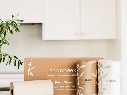 Eco Cheeks Unbleached Bamboo Paper Towel - 12 Rolls