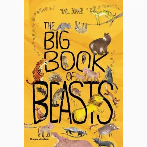 Book cover titled ’The Big Book of Beasts’ featuring illustrations of various animals.