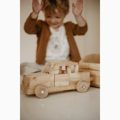 Wooden toy car.