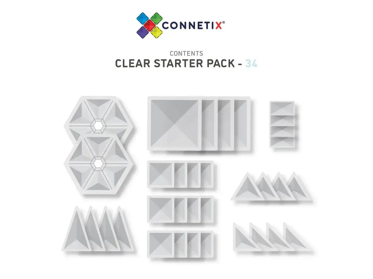Clear plastic organizational trays and compartments in various geometric shapes.