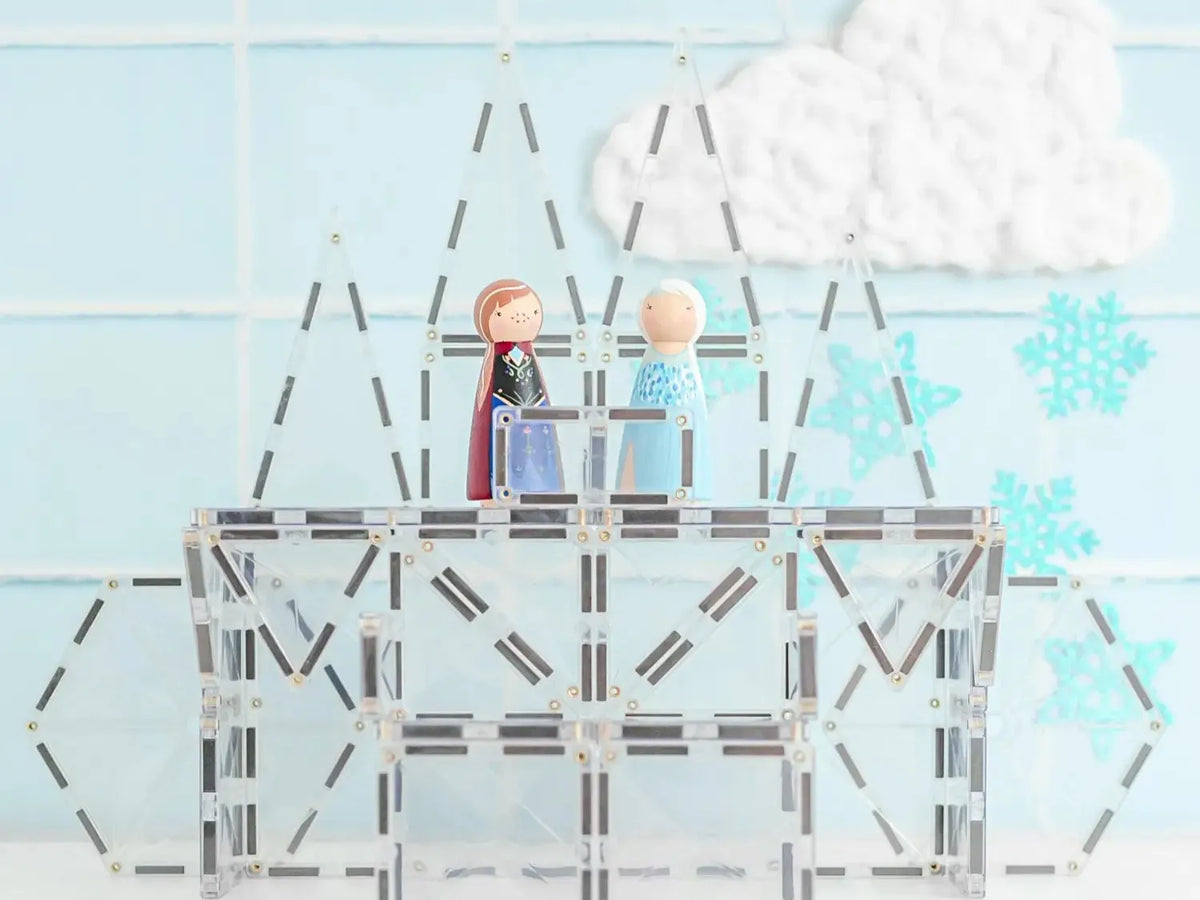 Geometric outline of a ship with two small figures on top.
