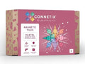 Box of Connetix magnetic tiles in pastel colors.