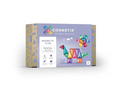Box of Connetix magnetic tiles in pastel colors featuring a dinosaur design on the packaging.