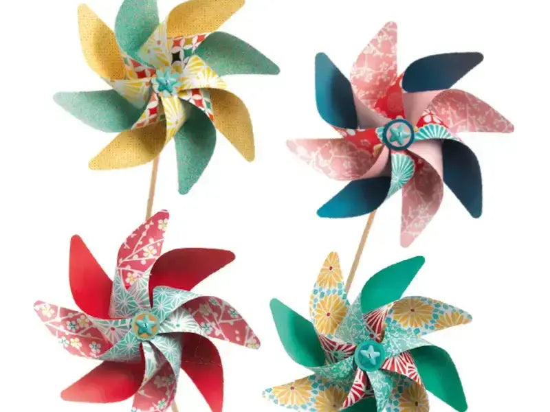 Colorful decorative pinwheels.