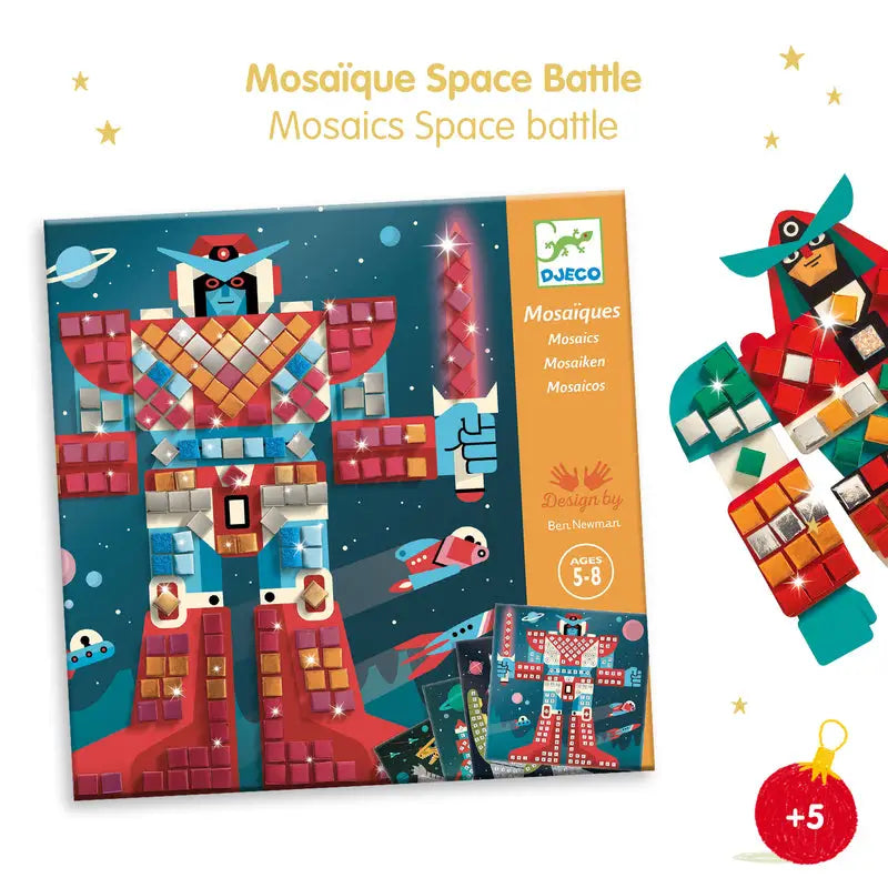 Colorful mosaic space battle toy.