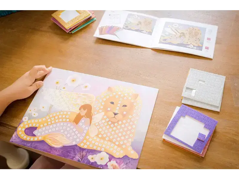 Lion and mermaid sticker art project.