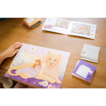 Lion and mermaid sticker art project.