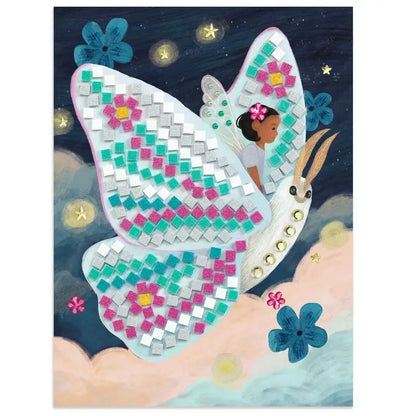 Mosaic butterfly artwork.
