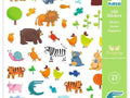 Collection of colorful cartoon animal stickers for children.