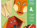 Origami kit featuring animal face designs including an owl, fox, and dog.