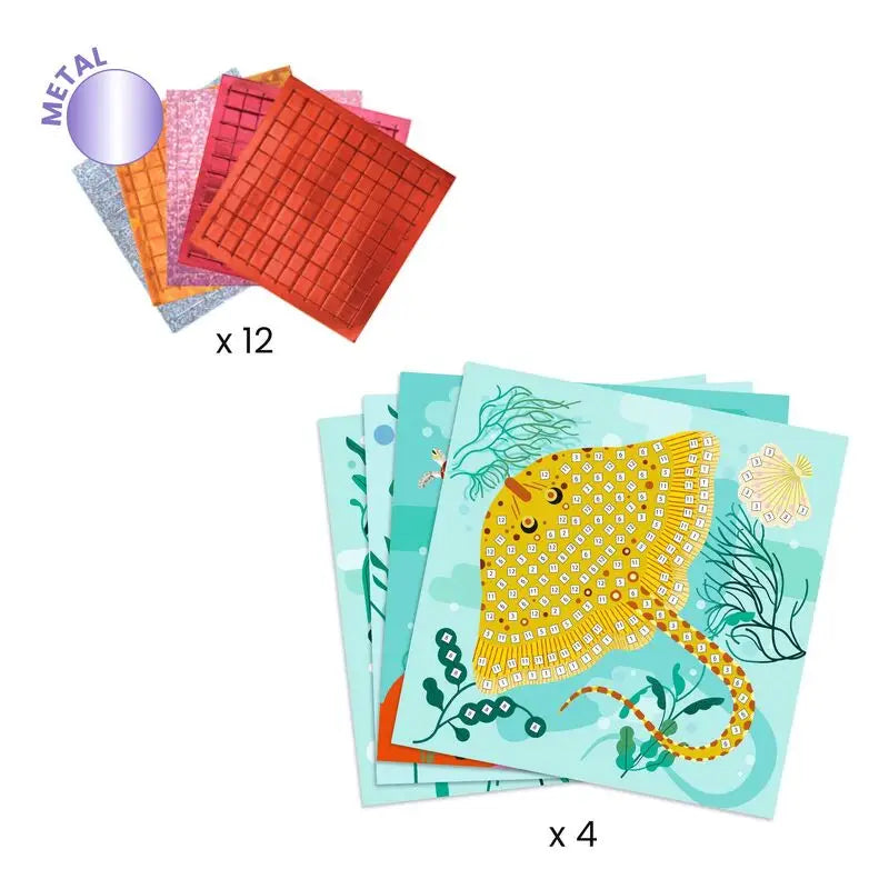 Set of colorful origami paper sheets featuring various patterns and designs.