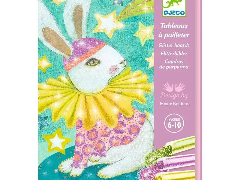 Colorful art kit featuring a whimsical rabbit illustration on the cover.
