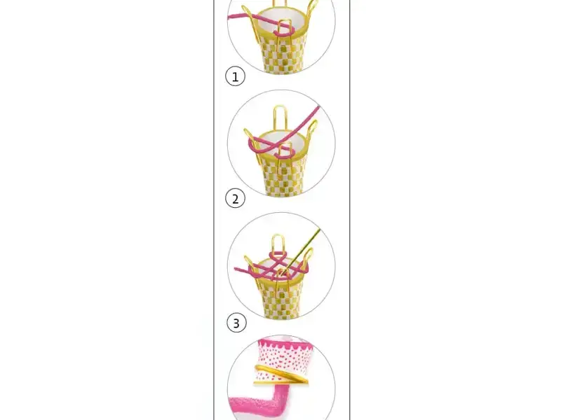 Illustrated step-by-step instructions for making a paper party horn or noisemaker.